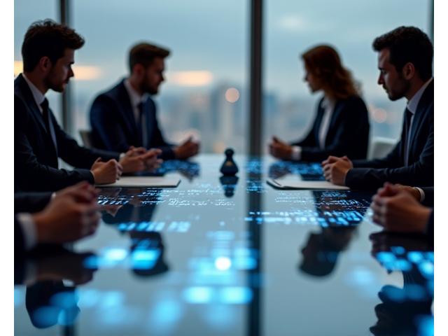 M&A 협상 테이블과 거래 구조 도표 이미지